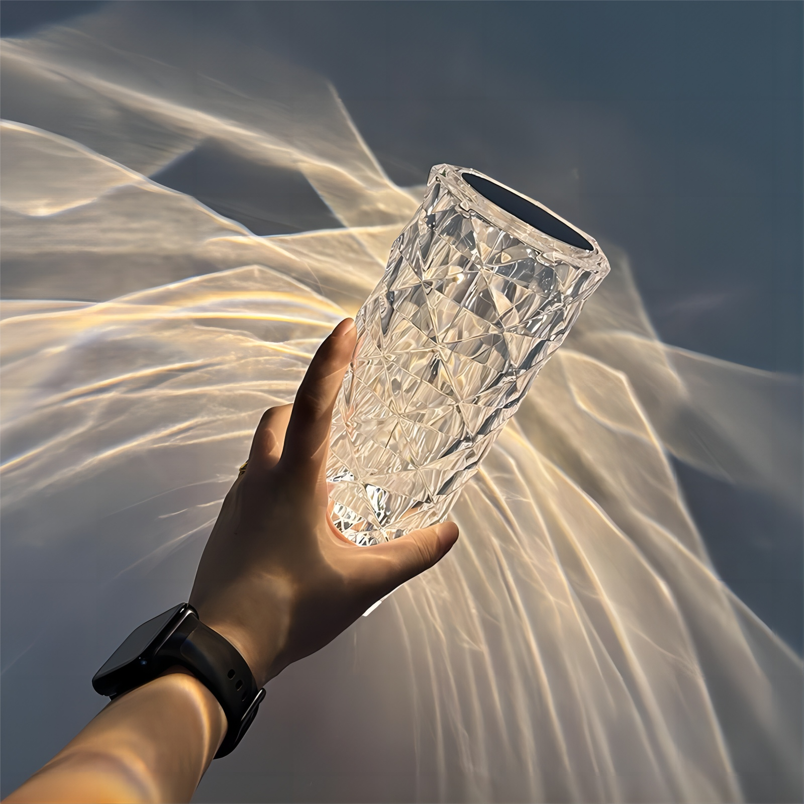 Uooce Crystal Lamp, Rose Diamond Table Lamp dimensions