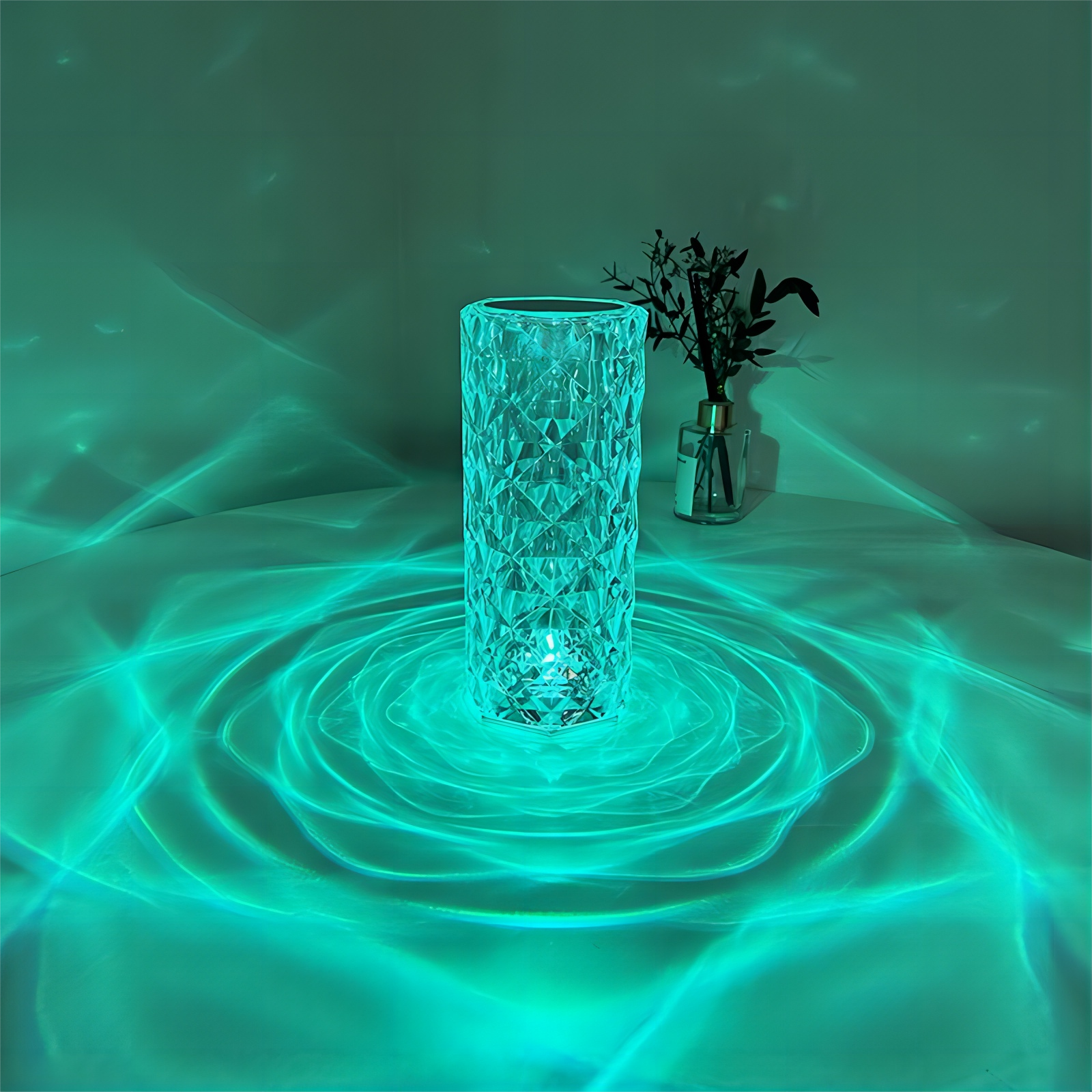 Uooce Crystal Lamp, Rose Diamond Table Lamp dimensions